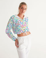 Trippy Hebrew Women's Cropped Windbreaker