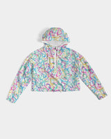 Trippy Hebrew Women's Cropped Windbreaker