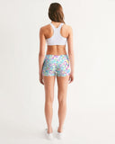 Trippy Hebrew Women's Mid-Rise Yoga Shorts