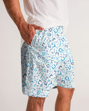 Blue on Blue Hebrew Letter Men's Jogger Shorts