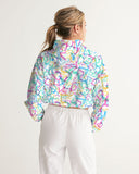 Trippy Hebrew Women's Cropped Windbreaker