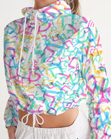 Trippy Hebrew Women's Cropped Windbreaker