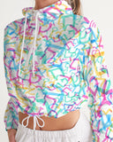 Trippy Hebrew Women's Cropped Windbreaker