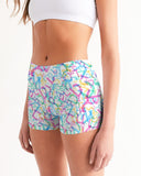 Trippy Hebrew Women's Mid-Rise Yoga Shorts