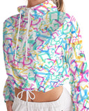 Trippy Hebrew Women's Cropped Windbreaker