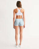 Blue on Blue Hebrew Letter Women's Mid-Rise Yoga Shorts