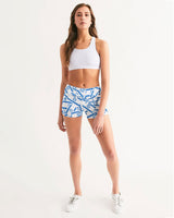 Israel Pattern Women's Mid-Rise Yoga Shorts