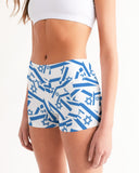 Israel Pattern Women's Mid-Rise Yoga Shorts